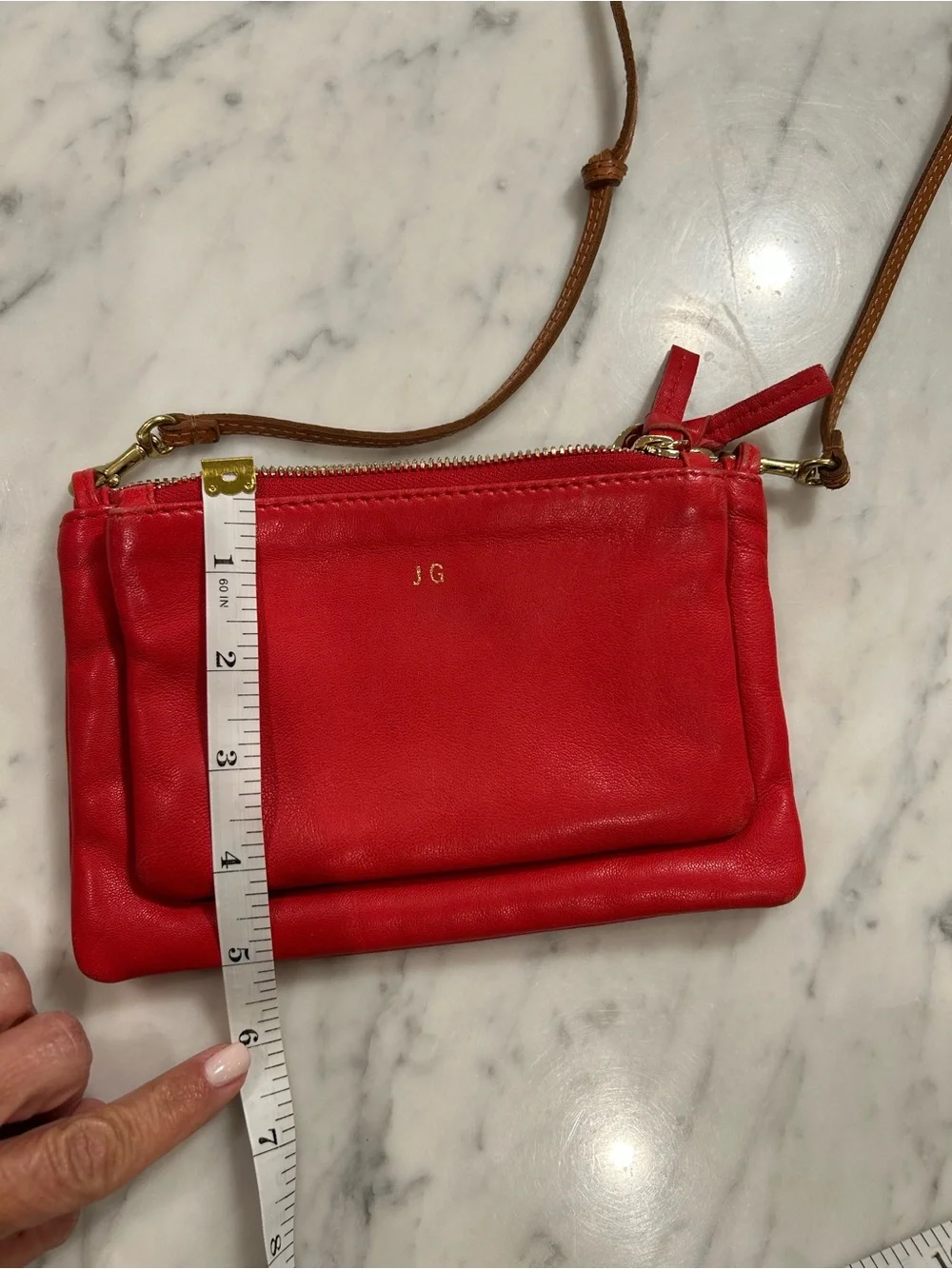 Clare V. Wallet Clutch with Tabs in Red Leather